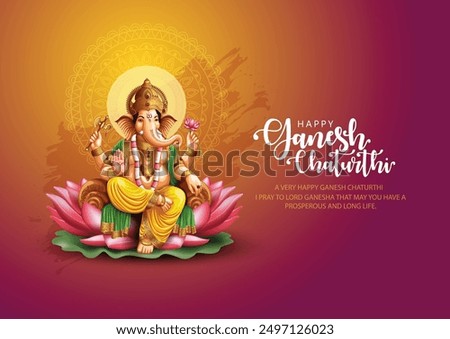 Lord Ganpati on Ganesh Chaturthi background. new abstract vector illustration design background