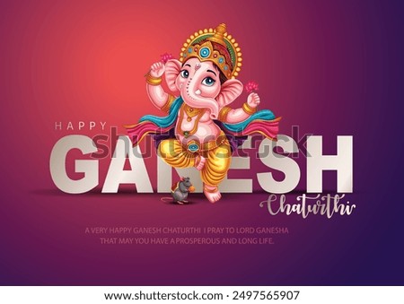 Lord Ganpati on Ganesh Chaturthi background. new abstract vector illustration design background