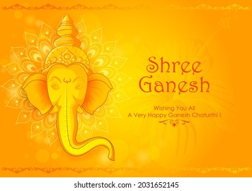 Lord Ganpati en vector de la celebración del festival Ganesh Chaturthi de India