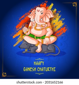 Lord Ganpati in vector for Happy Ganesh Chaturthi festival celebration of India