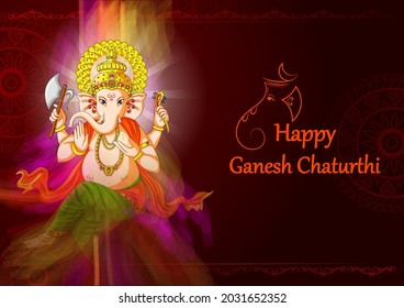 Lord Ganpati in vector for Happy Ganesh Chaturthi festival celebration of India