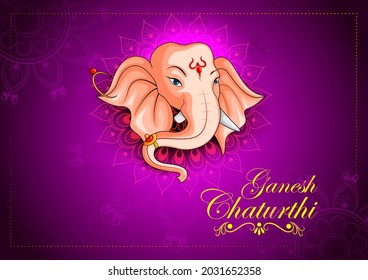 Lord Ganpati in vector for Happy Ganesh Chaturthi festival celebration of India