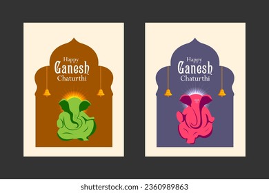 Lord Ganpati in vector for Happy Ganesh Chaturthi festival celebration of India