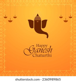 Lord Ganpati in vector for Happy Ganesh Chaturthi festival celebration of India