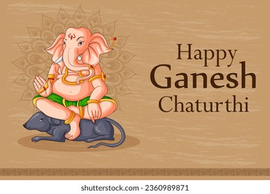 Lord Ganpati in vector for Happy Ganesh Chaturthi festival celebration of India