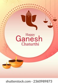 Lord Ganpati in vector for Happy Ganesh Chaturthi festival celebration of India