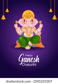 Lord Ganpati in vector for Happy Ganesh Chaturthi festival celebration of India