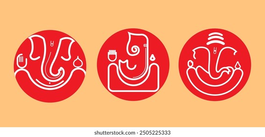Lord Ganpati in vector for Happy Ganesh Chaturthi festival celebration of India