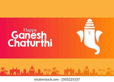 Lord Ganpati in vector for Happy Ganesh Chaturthi festival celebration of India