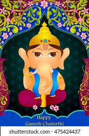 Lord Ganpati in vector for Happy Ganesh Chaturthi