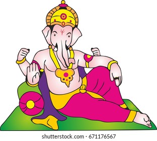 Lord Ganpati in vector for Happy Ganesh Chaturthi . Ganpati Bappa Morya, My Lord Ganpati