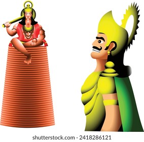 Lord Hanuman frente a RAWAN