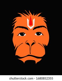 Lord Hanuman Graphic Trendy Design Stock Vector Royalty Free