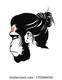 Lord Hanuman graphic trendy design black.