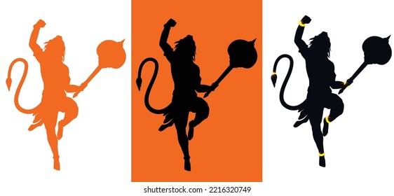 Lord Hanuman graphic trendy design with three different color background
