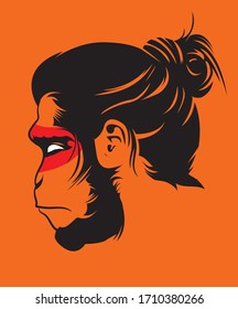 Lord Hanuman, Hindu God graphic with red eyes illustration design.