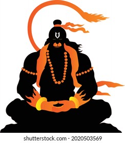 Lord Hanuman Silhouette For Graphic Purpose