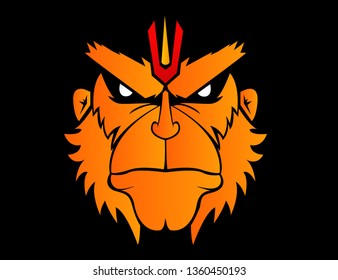 Lord hanuman vector graphics design.