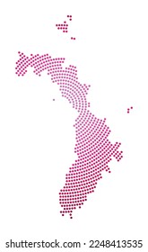 Lord Howe Island dotted map. Digital style shape of Lord Howe Island. Tech icon with gradiented dots. Captivating vector illustration.