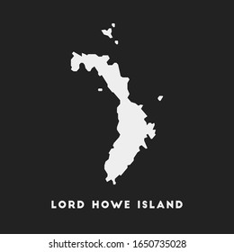 Lord Howe Island icon. Map on dark background. Stylish Lord Howe Island map with name. Vector illustration.