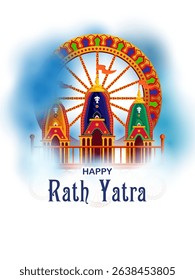 Lord Jagannath, Balabhadra and Subhadra in Ratha Yatra Chariot Festival of India in vector