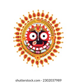 Lord jagannath balabhadra and subhadra vector illustration