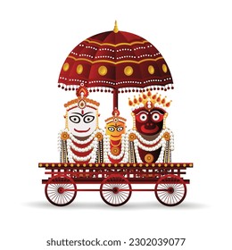 Lord jagannath balabhadra and subhadra vector illustration