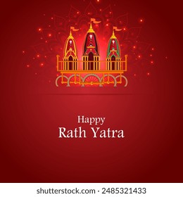 Lord Jagannath, Balabhadra and Subhdra in Rath Yatra holiday festival celebrated in Puri, Odisha India in vector