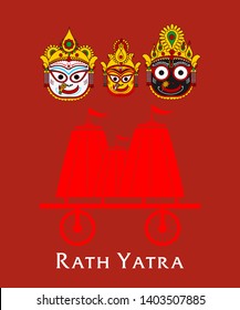 Lord Jagannath Puri Odisha God Rathyatra Festival. Jagannatha, Balbhadra and Subhadra vector. rath yatra