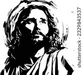Lord Jesus Christ  black and white colouring page 