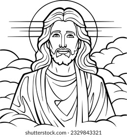 Lord Jesus Christ  black and white colouring page 