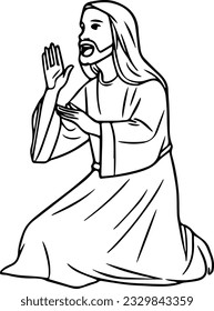 Lord Jesus Christ  black and white colouring page 