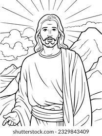 Lord Jesus Christ  black and white colouring page 