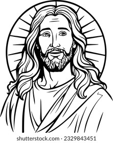 Lord Jesus Christ  black and white colouring page 