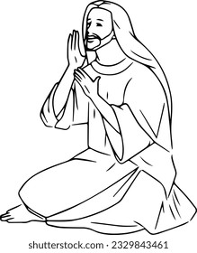 Lord Jesus Christ  black and white colouring page 