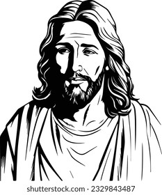 Lord Jesus Christ  black and white colouring page 