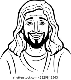 Lord Jesus Christ  black and white colouring page 