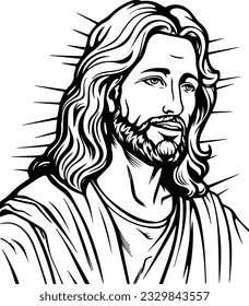 Lord Jesus Christ  black and white colouring page 