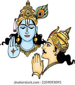Vector de ilustración de Lord Krishna