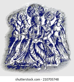 Lord krishna with gopi