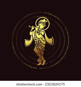 Lord Krishna Idol Background Vector Design Template