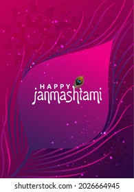 Lord Krishna Indian God Janmashtami festival holiday. Vector illustration