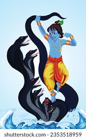 lord Krishna Krishna Kaliya Naag Fight in River