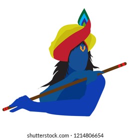 Lord krishna looks vector design art.