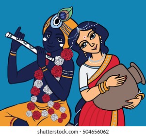 Lord Krishna with Radha