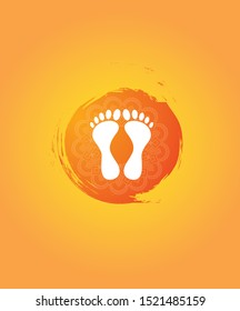 Lord Lakshmi foot print wit gradient vector, lord laxmi foot graphic illustration.