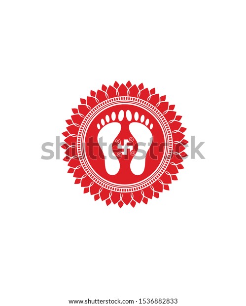 Lord Laxmi Foot Graphic Trending Design Stock Vector (royalty Free 