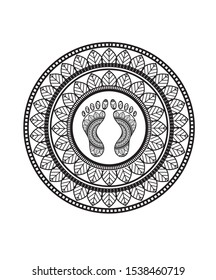 Lord Laxmi foot vector graphic pattern design.