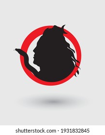 Lord mahadev graphic black silhouette design vector art.	