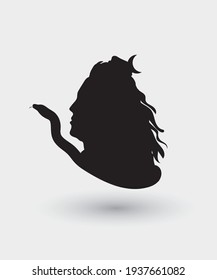 Lord mahadev graphic black silhouette design vector art.	